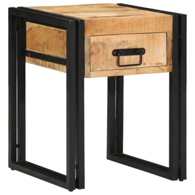 Image of vidaXL Side Table 40x40x50 cm Solid Rough Wood Mango