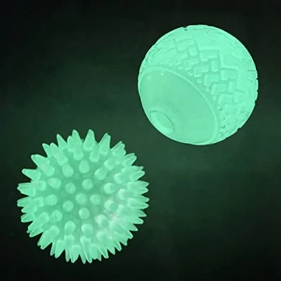 Image of Feixun Dog Spiky GLow Ball, Dark Toy 2 Pack