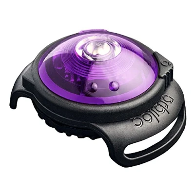 Image of Orbiloc Dual Flashing/Solid Safety LED Light for Dogs High Visibility Running Durable Water Proof Impact Resistant Attach to Harnesses and Collar Dog Walking Purple