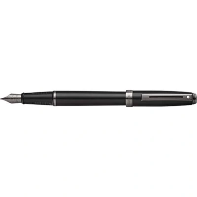 Image of Sheaffer Prelude Refillable Fountain Pen, Medium Nib, Gloss Black, Gunmetal PVD Plated Trim