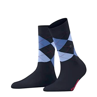 Image of Burlington Women&#039;s Covent Garden W SO Cotton Patterned 1 Pair Socks, Blue (Marine 6120) new eco friendly, 3.5 7