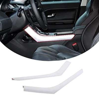 Image of METYOUCAR ABS Plastic Center Console Gear Shift Side Decoration Strip Trim for LR Range Rover Evoque 2012 2018 Auto Accessories (Silver)