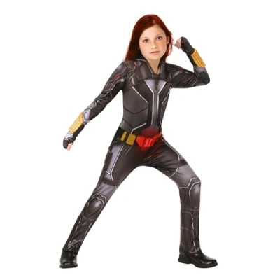 Image of Rubie&#039;s 702062L000 Official Marvel Studios Black Widow Movie Deluxe Kids Costume, Girls, Multicolour, 9 12 Years