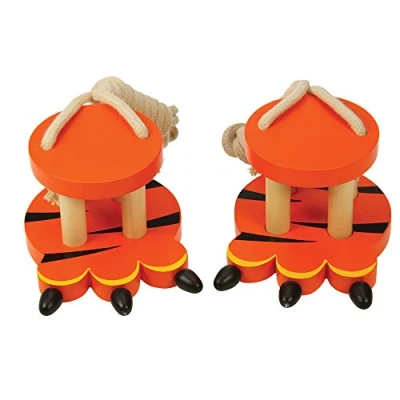 Image of Bigjigs Toys Wooden Tiger Footwalkers Stilts