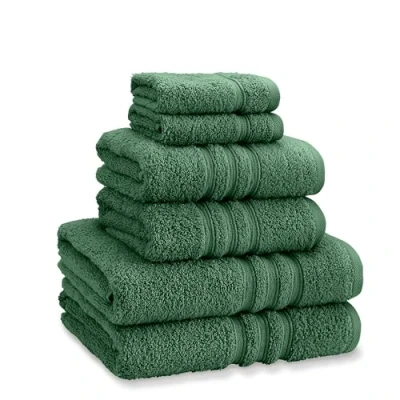 Image of Catherine Lansfield Zero Twist Cotton 6 Piece Towel Bale Set Forest Green