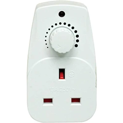 Image of Netagon 13A Plug in Dimmer Adjustable Light Control Switch (White)