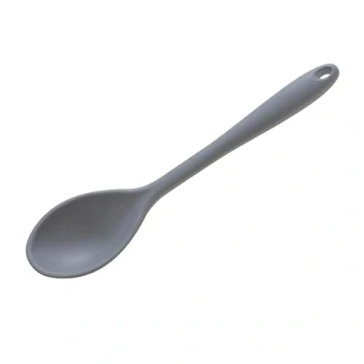 Image of Wiltshire Silicone Serving Spoon, Cooking Heat Resistant Utensil, Non Stick, Scratch, Pebble Grey, 27x6.2x2.5cm
