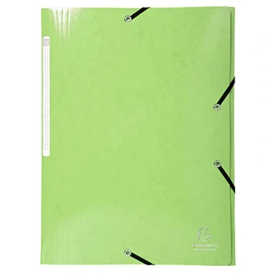 Image of Exacompta Ref. 55823SE 1 Maxi capacity folder with elastic bands 3 flaps Iderama glossy card stock A4 425 gm² Anise green