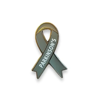 Image of Parkinsons Awareness Grey Ribbon Pin Badge (1)