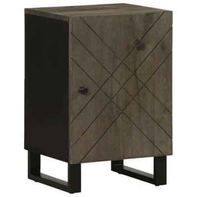 Image of vidaXL bathroom cabinet black 38x33x58 cm mango wood spacious storage with metal feet sleek and sturdy