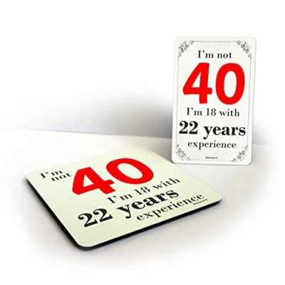 Image of I&#039;m Not 40 Birthday Funny 40th Drinks Coaster &amp; Magnet Bundle