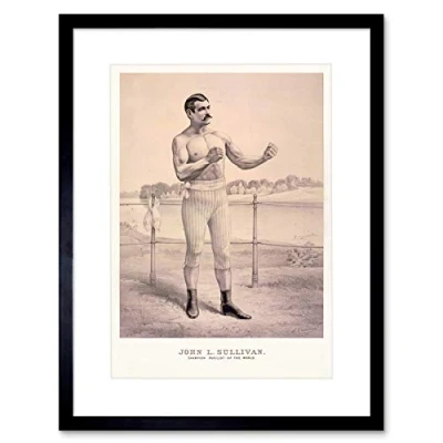 Image of Wee Blue Coo Paintings Portrait Sport Boxing Boxer Sullivan Champion Framed Wall Art Print