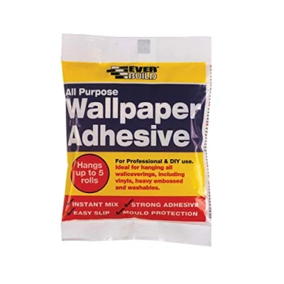 Image of Everbuild All Purpose Wallpaper Adhesive Contains Fungicide High Tack Easy Mix Formula 1 Bag Hangs Up To 5 Rolls