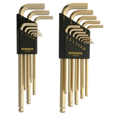 Image of Bondhus 20899 BLX22G Double Pack Ballwrench BLX9MMG &amp; BLX13G, Gold