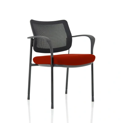 Image of Brunswick Deluxe Mesh Back Black Frame Bespoke Seat Chilli With Arms
