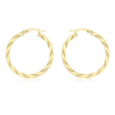 Image of Carissima Gold Women&#039;s 9 ct Yellow 30 mm Twist Creole Earrings