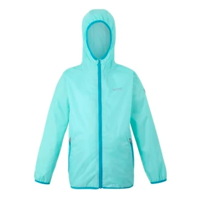 Image of Regatta Kids Lightweight Lever II Waterproof Packaway Jacket Aruba Blue Exotic Plume, Size: 7 8 Years