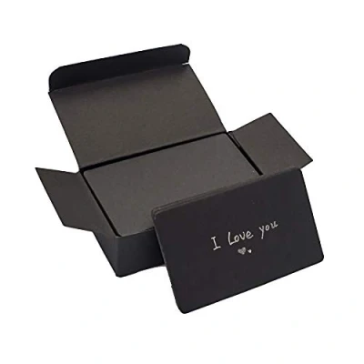 Image of VANRA 300 Small Blank Index Cards Color Cardstock Study Flash Cards, 3.5x2 inches, Unruled with Rounded Corners (Black, 300/Pack)