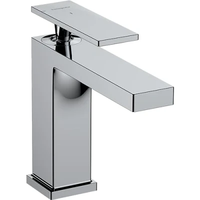 Image of hansgrohe Tecturis E bathroom tap without waste, energy saving (CoolStart), sink with spout height 110 mm, basin mixer water (EcoSmart+), chrome, 73012000