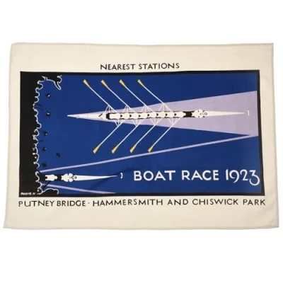 Image of Cotton Tea Towel TfL Vintage Poster &quot;Boat Race&quot;
