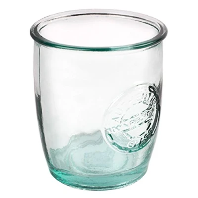 Image of drinkstuff Authentic Recycled Glass Tumblers 16oz / 400ml Set of 6 Green Highball Glasses