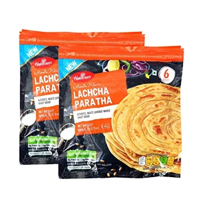 Image of Haldiram&#039;s Lacha Paratha 6Pcs 360G Ready to Eat 100% Fresh Indian Origin (Pack of 2)