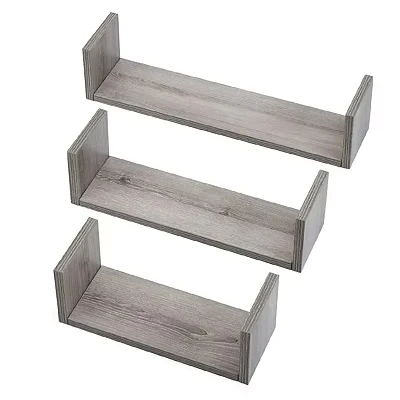 Image of Tutti Bambini Modena Set of Three U Shaped Wall Shelves Grey Ash