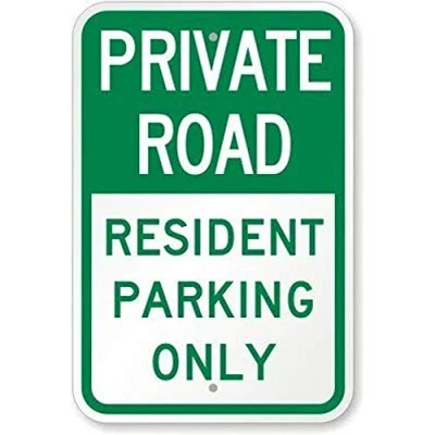Image of Private Road Resident Parking Only Sign Warning Tin 8x12 inches