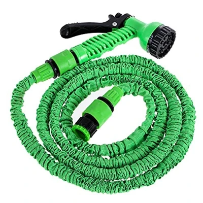 Image of ZENO Expanding Garden Water Hose Pipe with 7 Function Spray Gun Expandable Flexible Magic Anti Leakage Lightweight Easy Storage 100ft Long (Green)