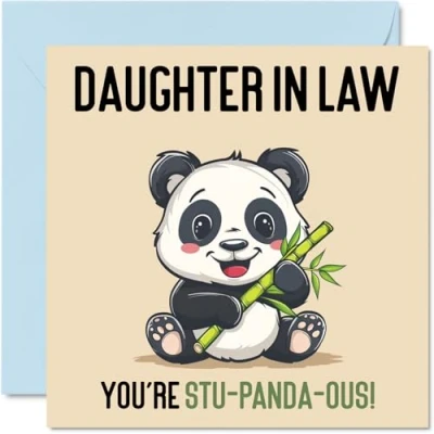Image of Birthday Cards for Daughter in law Stu Panda ous Funny Happy Card from Mum Dad Law, Gifts, 145mm x Joke Greeting Women Her