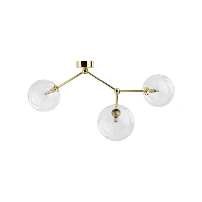 Image of Fairy Globe Multi Arm Semi Flush Ceiling Lamp Gold 55x70x35cm 3xG9