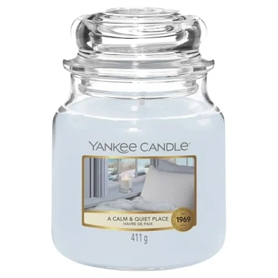 Image of Yankee Candle Scented A Calm &amp; Quiet Place Medium Jar Long Burning Candles: up to 75 Hours Gifts for Women