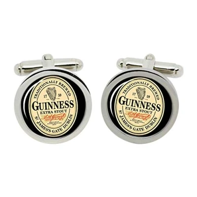 Image of Guinness Cufflinks in Chrome Box