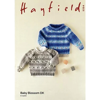 Image of Sirdar/Hayfield Baby Blossom DK Knitting Pattern 5354 Sweaters