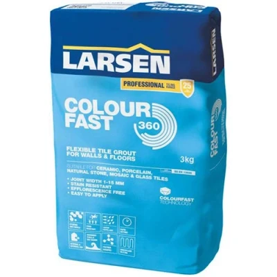 Image of 3kg Larsen Colourfast 360 Flex Joint White Flexible Floor Grout (White)