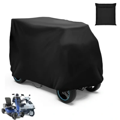 Image of SIRUITON Mobility Scooter Storage Cover, Wheelchair Cover Waterproof for Travel Lightweight Electric Chair Rain Protector from Dust/Dirt/Snow/Rain/Sun Rays（140x66x91cm）