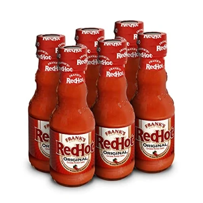 Image of Frank&#039;s RedHot Original Cayenne Pepper Sauce 148 ML, Pack of 6, Hot Sauce, Suitable for Vegans &amp; Vegetarians, No Artificial Flavourings or Colours, Added MSG