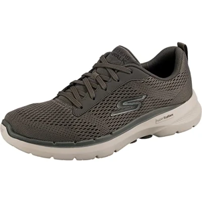 Image of Skechers Men&#039;s GO Walk 6 AVALO Sneaker, Taupe Textile/Synthetic, 10 UK