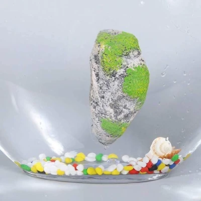 Image of Aquarium Fish Tank Floating Moss Rocks Resin Stone Decorations Artificial Suspended Rock Ornament Landscape(Medium)