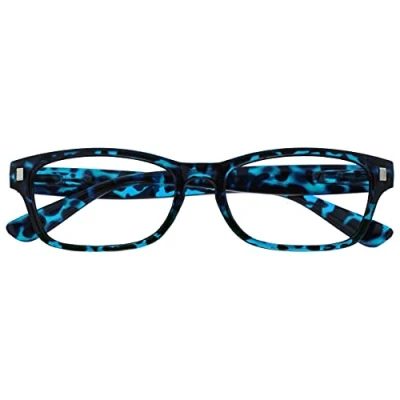 Image of UV Reader Blue Tortoiseshell Reading Glasses Mens Womens Spring Hinges UVR010BL +1.50