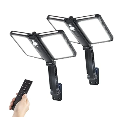 Image of COLBOR Outdoor Solar Lights, LED Wall Light with 5 Modes Motion Sensor Ultra Bright 218 LEDs Multi Angle Adjustable Waterproof IP65 for Garage Garden Yard Patio(2 Pcs),