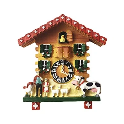 Image of 3D Switzerland Cuckoo Clock Refrigerator Fridge Magnet Tourist Souvenirs Handmade Resin Craft Magnetic Stickers Home Kitchen Decoration Travel Gift