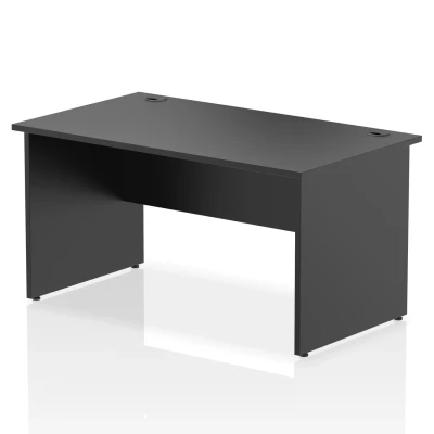 Image of Impulse 1400x800mm Straight Office Desk Black Top Panel End Leg