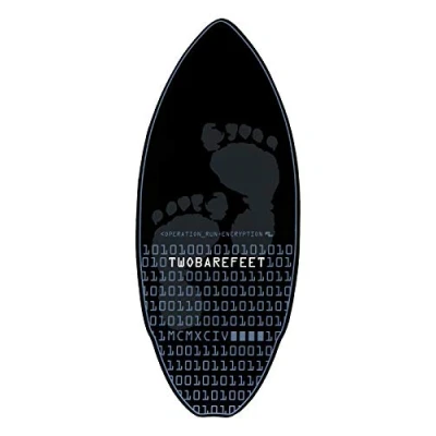 Image of Two Bare Feet 41&quot; Skimboard Suitable for Beginners, 7 Ply wooden construction with nose pre curve, Pin tail, Adults and Kids (Cipher Black/Grey)