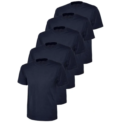 Image of BRAND KRUZE Womens T Shirt Casual Cotton Regular Fit Plain Tee Crew Neck Top Short Sleeve KZLTS141 Tshirt Navy M (5 Pack)