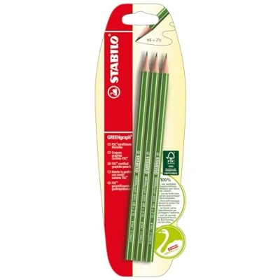 Image of Eco Friendly Graphite Pencil STABILO GREENgraph Pack of 3 HB