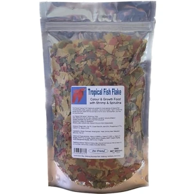 Image of Pet Friend Tropical Fish Food Aquarium Flake High Protein Growth &amp; Colour Feeding For Tetra And Other Fresh Water Species 100g