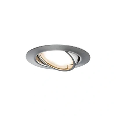 Image of Paulmann 93414 Base LED recessed luminaire round swivelling incl. 1x5W spotlight set brushed iron spot metal lamp 3000K