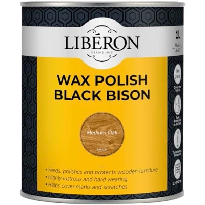 Image of Libéron Wax Polish Black Bison Paste Medium Oak 1L