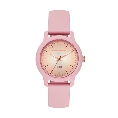 Image of Skechers Watch For Women, Quartz Movement With Silicone, Polyurethene, Leather Or Stainless Steel Strap, Blush pink, 38MM